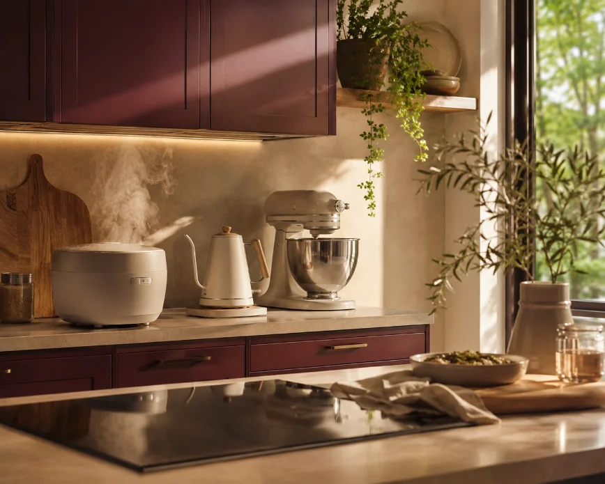 Premium kitchen appliances on a kitchen counter